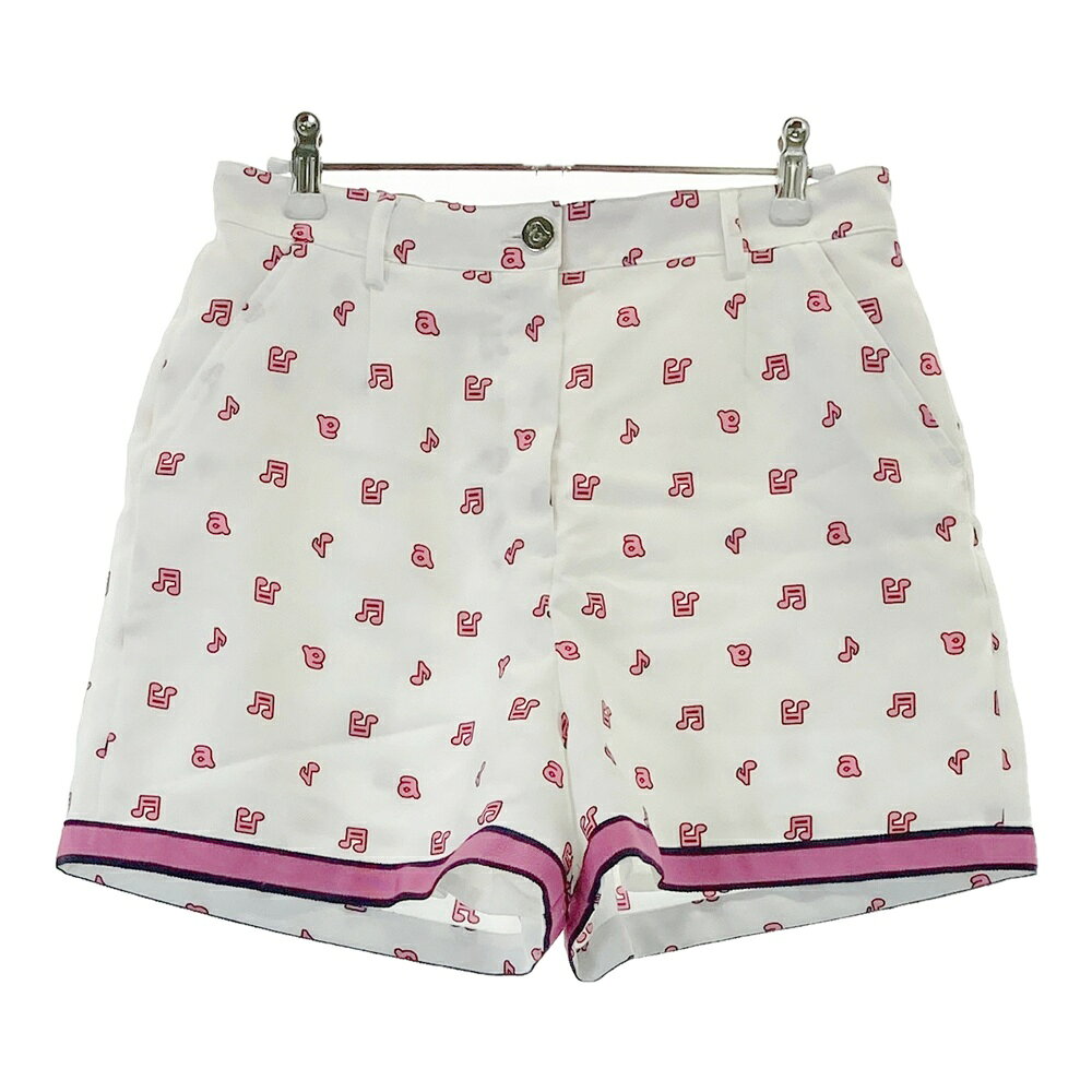 ARCHIVIO アルチビオ インナー付ショートパンツ 総柄 ホワイト系 40 【中古】ゴルフウェア レディース