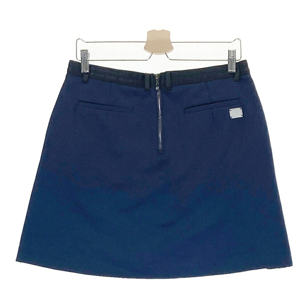 LANVIN SPORT ランバン スポール バックジップ ストレッチスカート ネイビー系 42 【中古】ゴルフウェア レディース