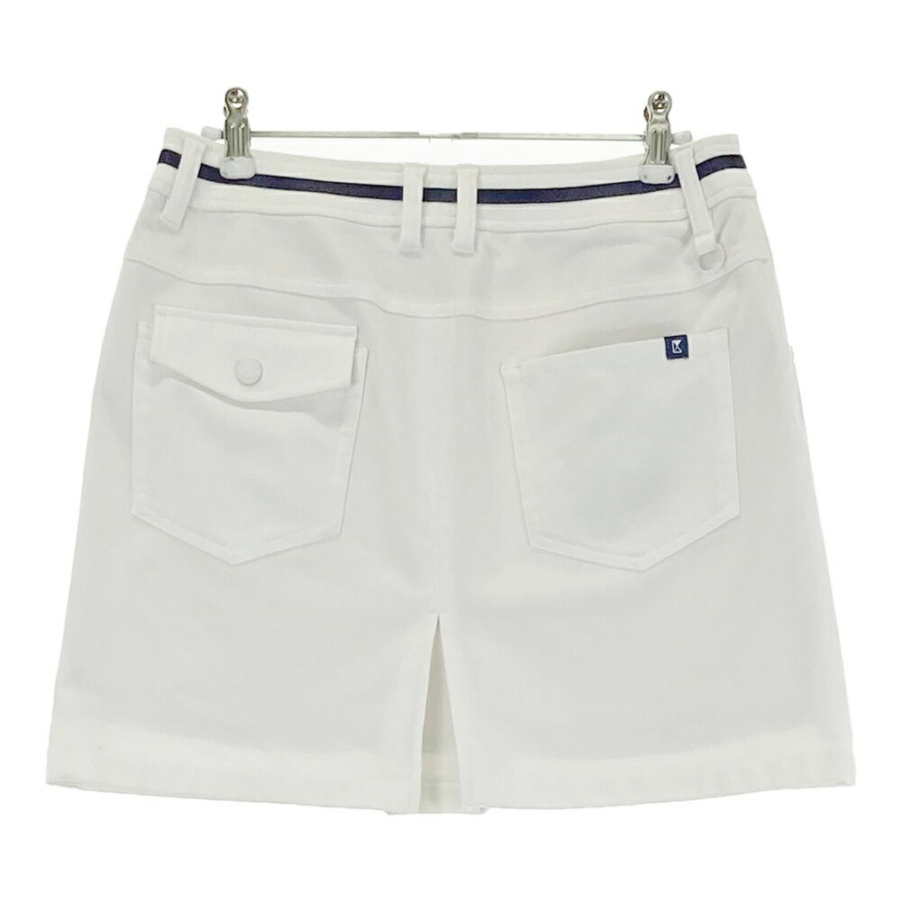 23区GOLF ニジュウサンクゴルフ 裏地付き ストレッチスカート ホワイト系 64 【中古】ゴルフウェア レディース
