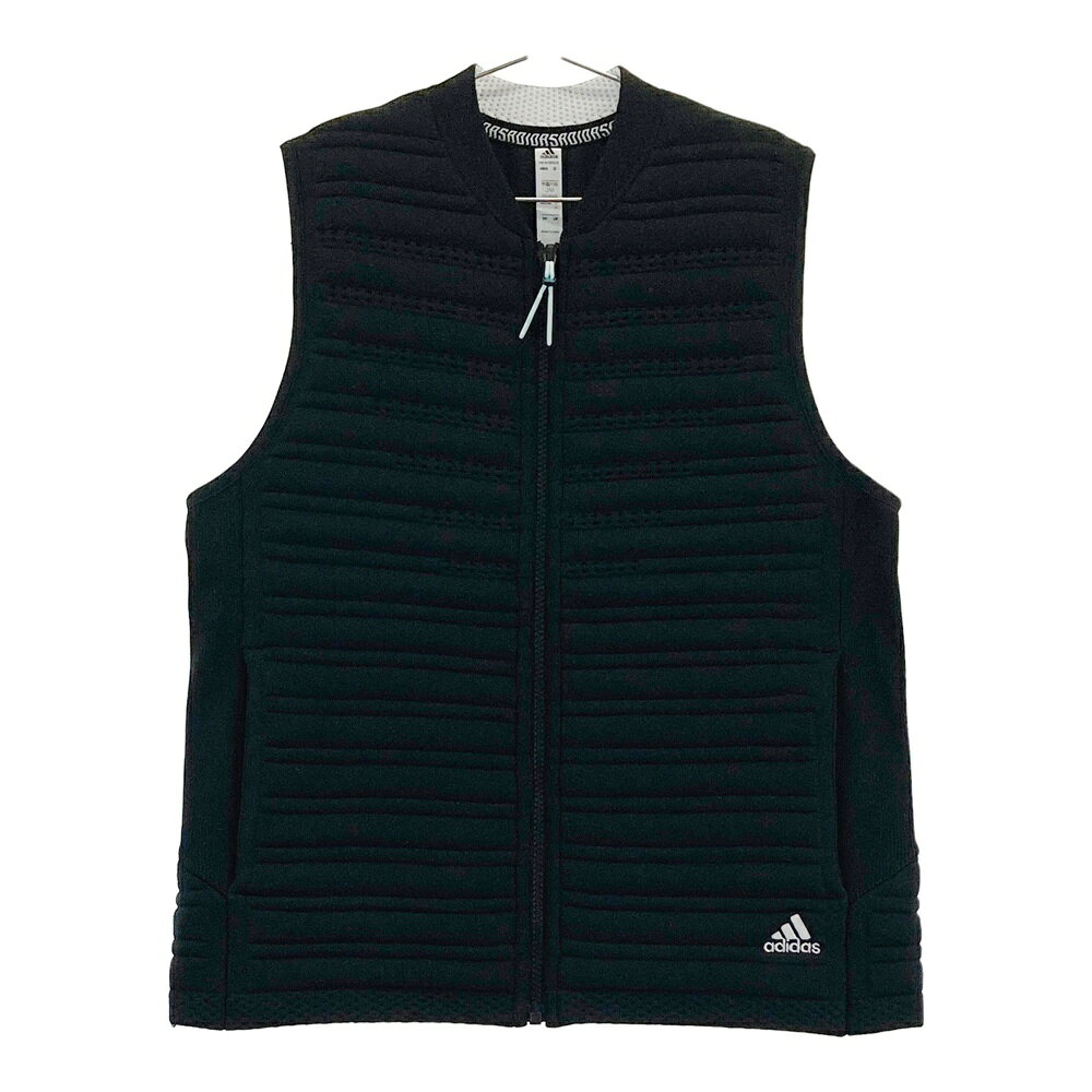 ADIDAS GOLF アディダスゴルフ ジップベスト ブラック系 M 【中古】ゴルフウェア レディース