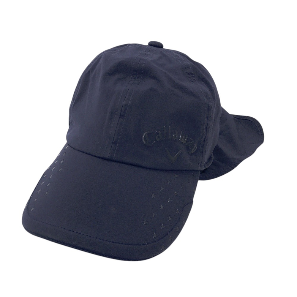CALLAWAY キャロウェイ シェード付き レインキャップ ネイビー系 FR 【中古】ゴルフウェア