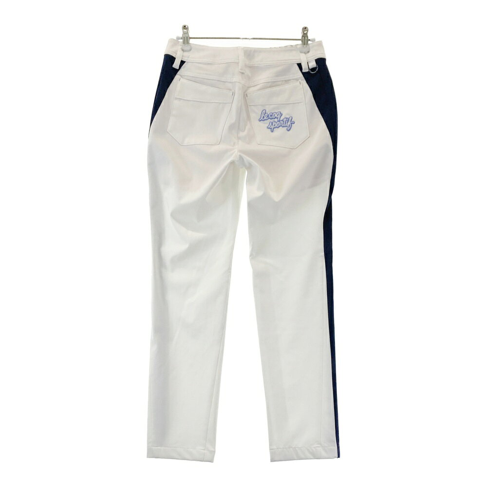 LE COQ GOLF ルコックゴルフ 裏地付 ストレッチパンツ ホワイト系 7 【中古】ゴルフウェア レディース