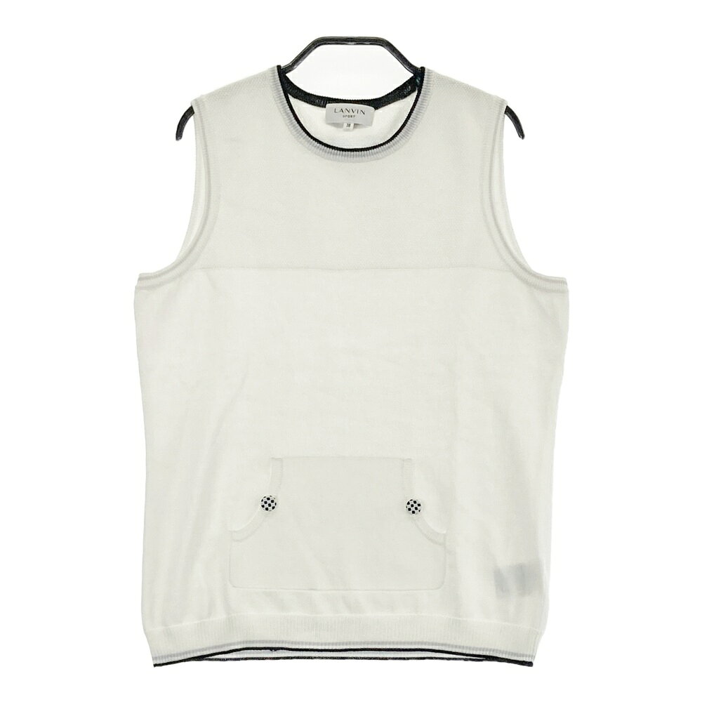 LANVIN SPORT ランバン スポール ニットベスト ホワイト系 38 【中古】ゴルフウェア レディース