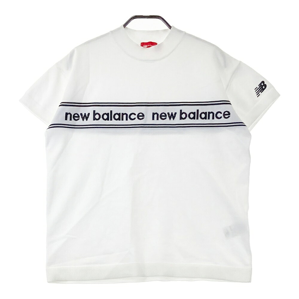 NEW BALANCE GOLF ニューバランス 2025年モデル モックネック 半袖 ニットセーター ホワイト系 2 【中古】ゴルフウェア レディース