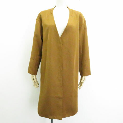 BEAMS ビームス 93-19-0142-024 ノーカラーコート ブラウン系 S 【中古】レディース