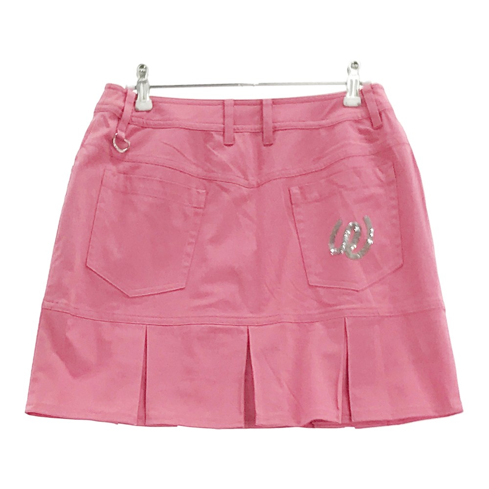 M.U SPORTS エムユースポーツ 裾プリーツスカート ピンク系 42 【中古】ゴルフウェア レディース