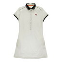 PUMA GOLF プーマゴルフ 半袖ポロワンピース ペチコート付き ホワイト系 O 【中古】ゴルフウェア レディース