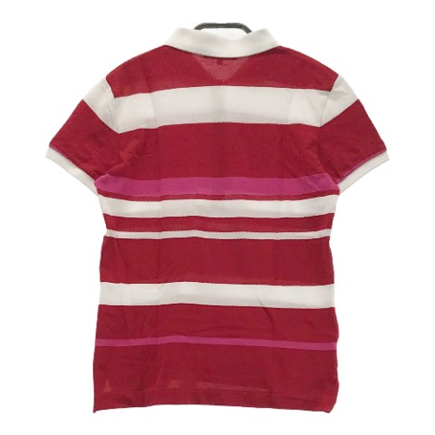 23区GOLF ニジュウサンクゴルフ 半袖ポロシャツ ボーダー柄 レッド系 1 【中古】ゴルフウェア レディース