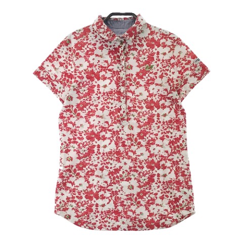 MASTER BUNNY EDITION マスターバニーエディション 半袖ポロシャツ 総柄 レッド系 1 【中古】ゴルフウェア レディース