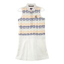 ADMIRAL アドミラル ノースリーブポロワンピース ヤシの木柄 ホワイト系 M 【中古】ゴルフウェア レディース