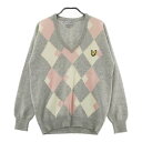 LYLE&SCOTT ライル アンド スコット Vネック ニットセーター アーガイル柄 グレー系 38 【中古】レディース