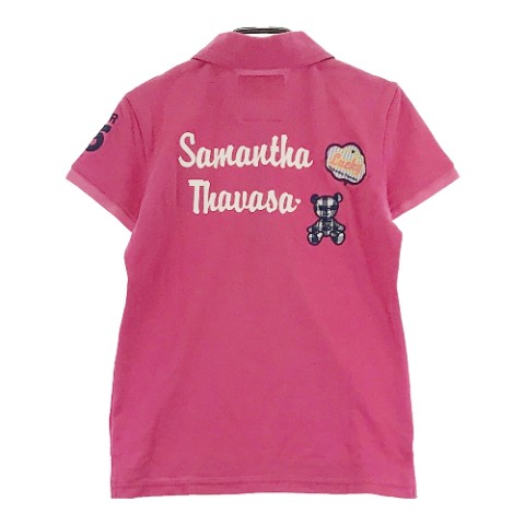 SAMANTHA THAVASA サマンサタバサ UNDER25 半袖ポロシャツ ピンク系 S 【中古】ゴルフウェア レディース