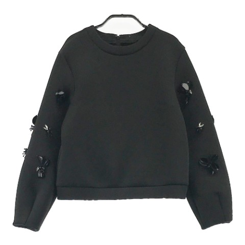 Chesty チェスティ 長袖プルオーバー ビジュー装飾 ブラック系 0 【中古】レディース