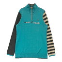 HEAL CREEK ヒールクリーク カシミヤ混 ハーフジップニット ボーダー柄 ブルー系 42 【中古】ゴルフウェア レディース