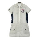 FILA GOLF フィラゴルフ ジップワンピース シアサッカー グレー系 M 【中古】ゴルフウェア レディース