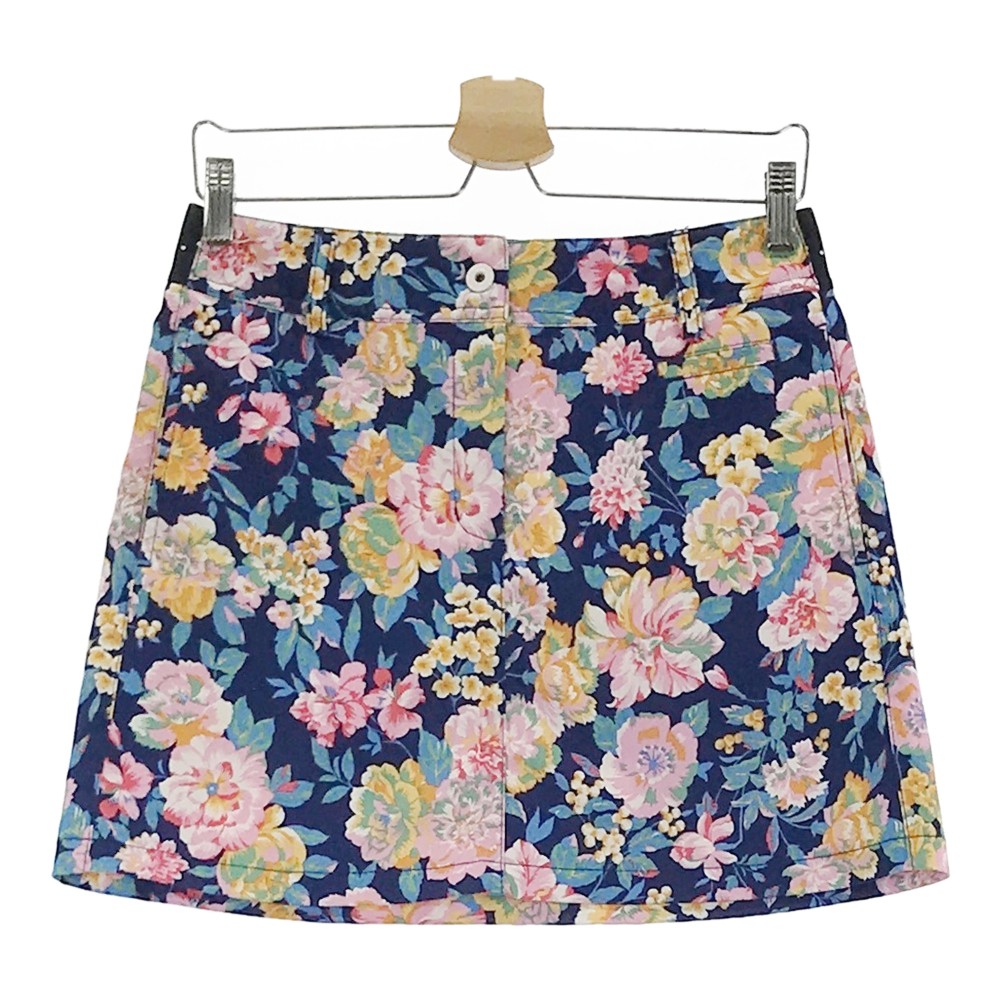 CALLAWAY キャロウェイ スカート ロゴ刺繍 花 総柄 ネイビー系 L 【中古】ゴルフウェア レディース