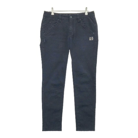 PEARLY GATES パーリーゲイツ ストレッチパンツ ネイビー系 1 【中古】ゴルフウェア レディース