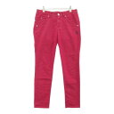 PEARLY GATES パーリーゲイツ ストレッチパンツ レッド系 1 【中古】ゴルフウェア レディース