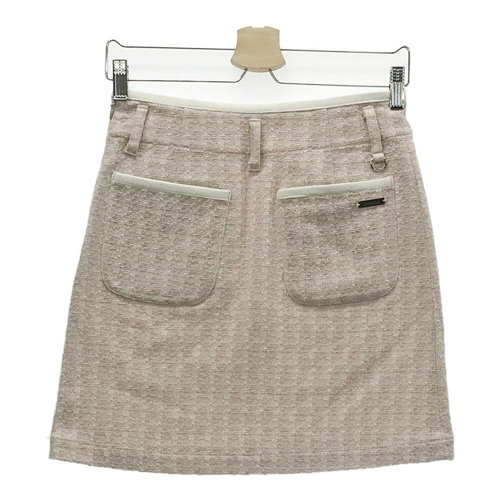 BLACK&WHITE ブラックアンドホワイト ツイードスカート ピンク系 S 【中古】ゴルフウェア レディース