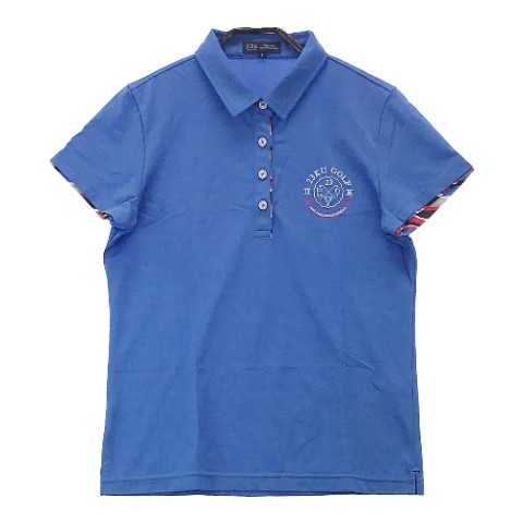 23区GOLF ニジュウサンクゴルフ 半袖ポロシャツ ブルー系 2 【中古】ゴルフウェア レディース