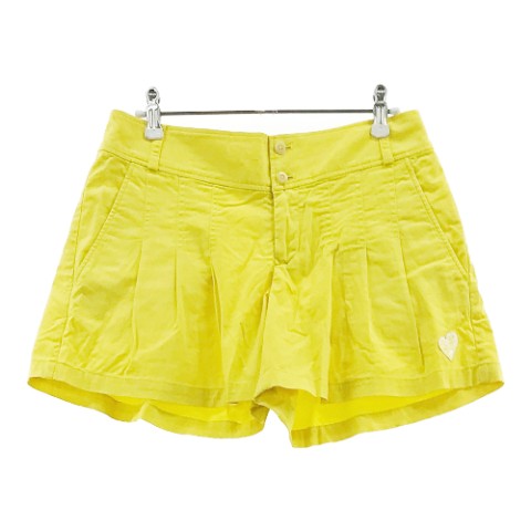 PEARLY GATES パーリーゲイツ ストレッチ ショートパンツ イエロー系 0 【中古】ゴルフウェア レディース