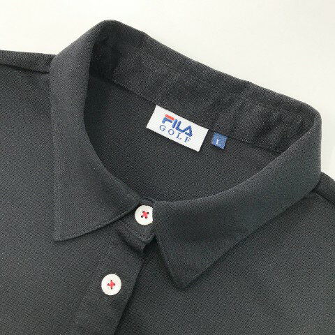 FILA GOLF フィラゴルフ 半袖 ポロワンピース ブラック系 L 【中古】ゴルフウェア レディース 3