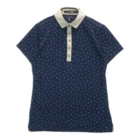 RLX ラルフローレン 半袖ポロシャツ 総柄 ネイビー系 SP 【中古】ゴルフウェア レディース