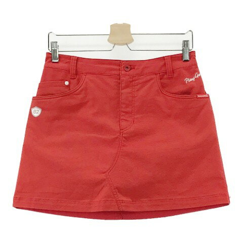 LE COQ GOLF ルコックゴルフ インナー付きスカート レッド系 11 【中古】ゴルフウェア レディース