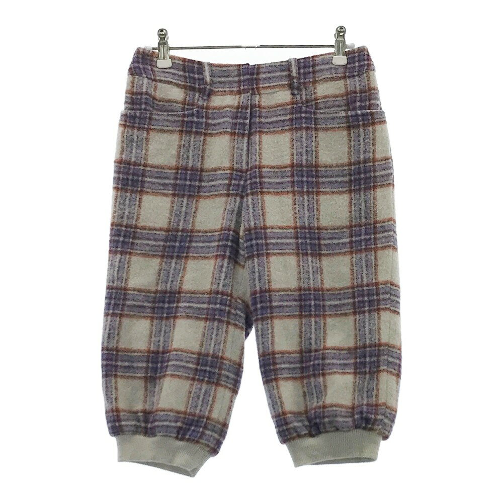 LANVIN SPORT ランバン スポール ウール混クロップドパンツ チェック グレー系 36 【中古】ゴルフウェア レディース