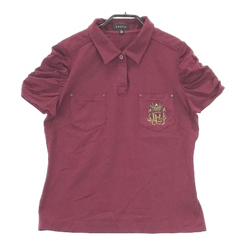 EPOCA エポカ 半袖ポロシャツ 刺繍 レッド系 ITL 46 【中古】レディース