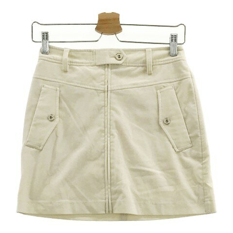 CALLAWAY キャロウェイ ベロア調 裏地付き ジップスカート ベージュ系 SS 【中古】ゴルフウェア レディース