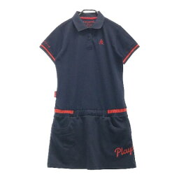 LE COQ GOLF ルコックゴルフ 半袖ワンピース ネイビー系 L 【中古】ゴルフウェア レディース