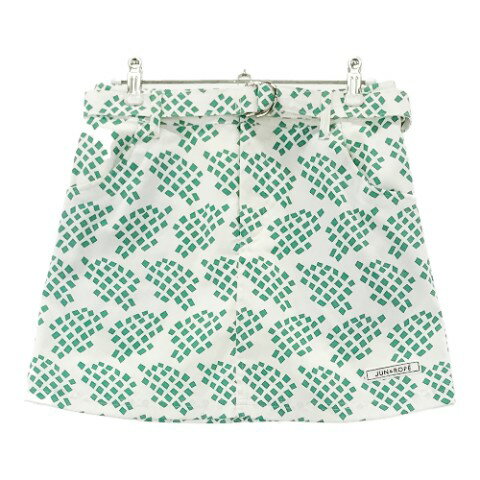 JUN&ROPE ジュン アンド ロペ インナー付 スカート 総柄 ホワイト系 S 【中古】ゴルフウェア レディース