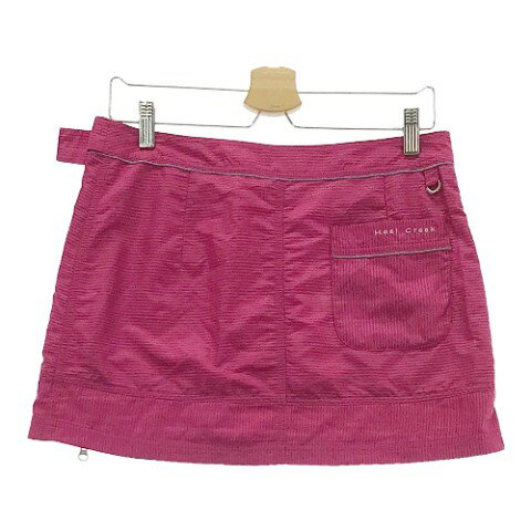 HEAL CREEK ヒールクリーク ナイロンスカート ボーダー柄 ピンク系 42 【中古】ゴルフウェア レディース