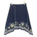PEARLY GATES パーリーゲイツ スカート デイジー柄 ネイビー系 0 【中古】ゴルフウェア レディース