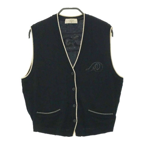 ADABAT アダバット ウール混 ニットベスト ブラック系 1 【中古】ゴルフウェア レディース
