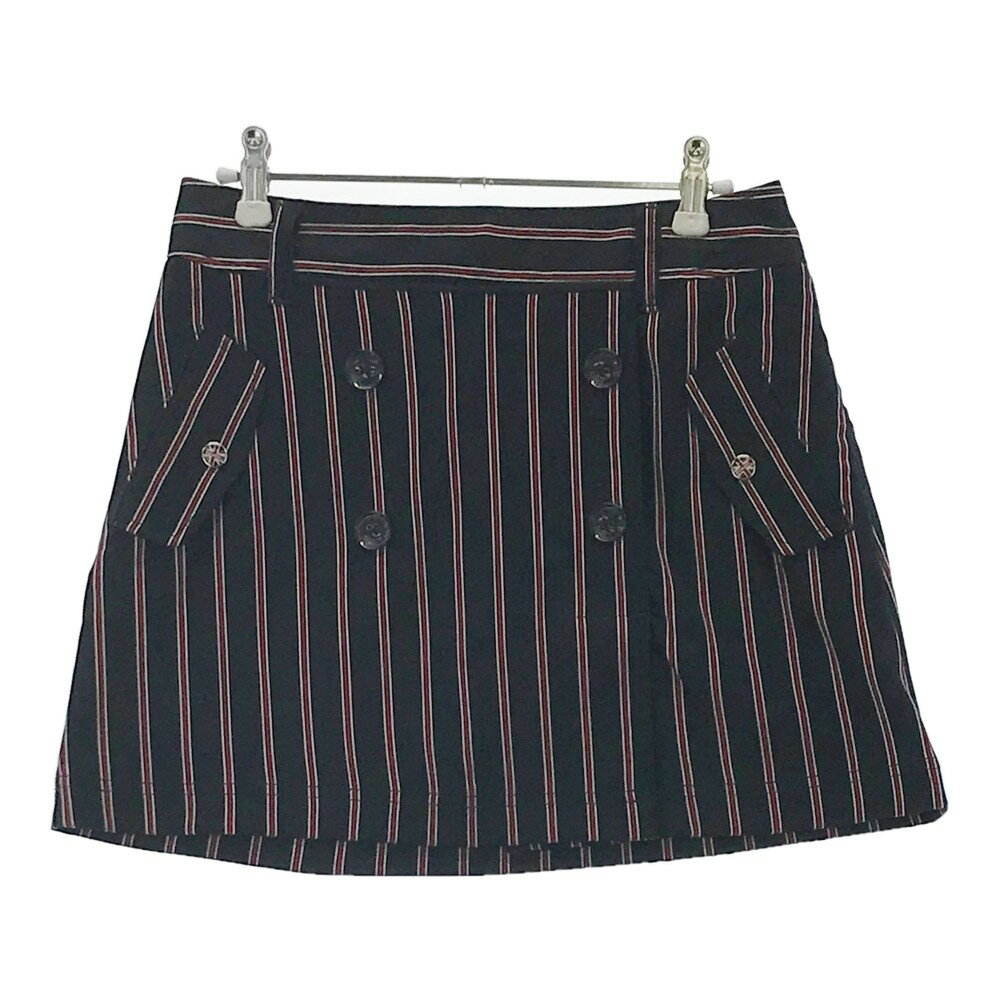 ADMIRAL アドミラル スカート ストライプ柄 ネイビー系 S 【中古】ゴルフウェア レディース