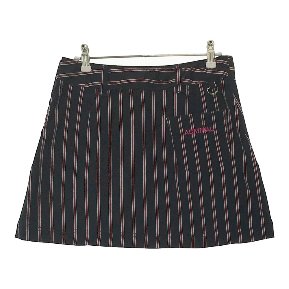 ADMIRAL アドミラル スカート ストライプ柄 ネイビー系 S 【中古】ゴルフウェア レディース