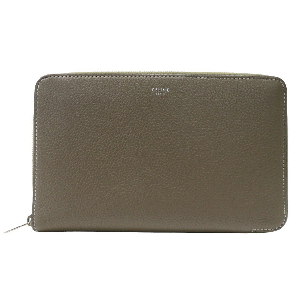 CELINE セリーヌ 財布 ラウンドファスナー グレー系 【中古】レディース