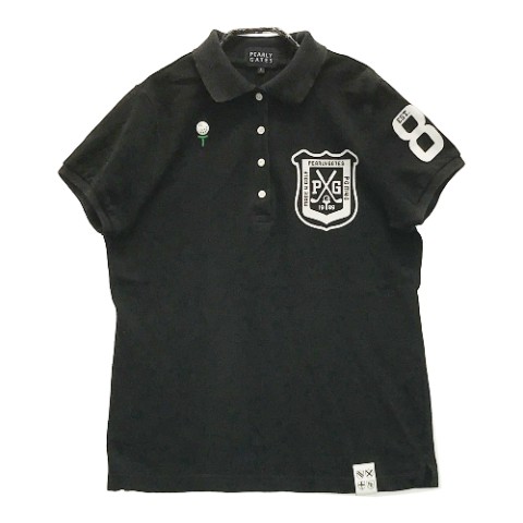 PEARLY GATES パーリーゲイツ 半袖ポロシャツ ブラック系 1 【中古】ゴルフウェア レディース