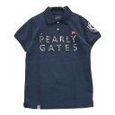 PEARLY GATES パーリーゲイツ 30周年 半袖ポロシャツ ネイビー系 1 【中古】ゴルフウェア レディース