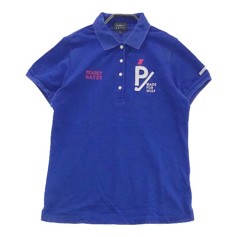PEARLY GATES パーリーゲイツ 半袖ポロシャツ ブルー系 1 【中古】ゴルフウェア レディース