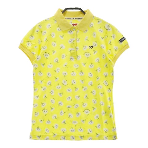 MASTER BUNNY EDITION マスターバニーエディション 半袖ポロシャツ 花 総柄 イエロー系 0 【中古】ゴルフウェア レディース