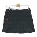 LE COQ GOLF ルコックゴルフ ストレッチ スカート 総柄 ブラック系 9 【中古】ゴルフウェア レディース(4)