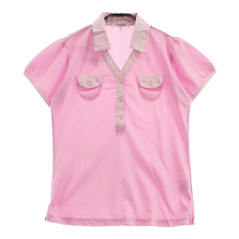 VIVA HEART ビバハート 半袖ポロシャツ ピンク系 42 【中古】ゴルフウェア レディース