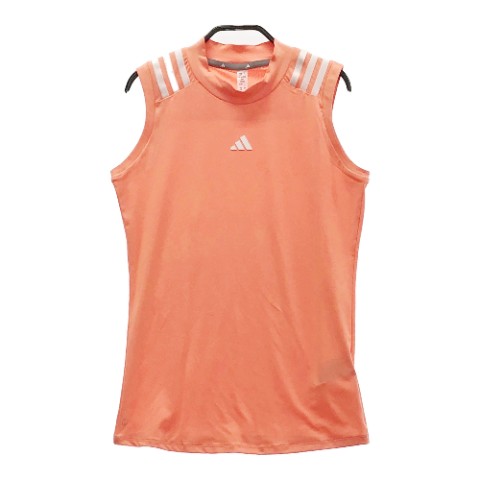 ADIDAS GOLF アディダスゴルフ 2023年モデル ハイネック ノースリーブ Tシャツ オレンジ系 S 【中古】ゴルフウェア レディース