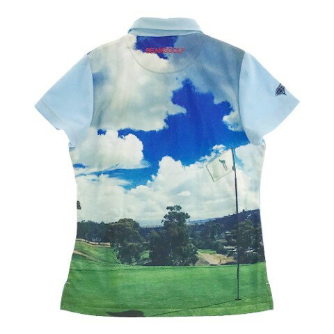 BEAMS GOLF ビームスゴルフ 半袖ポロシャツ ブルー系 L 【中古】ゴルフウェア レディース