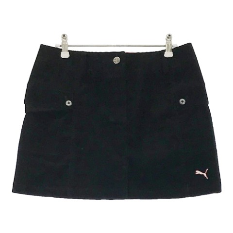PUMA GOLF プーマゴルフ コーデュロイ スカート ブラック系 70 【中古】ゴルフウェア レディース