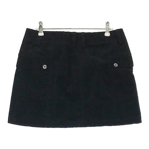 PUMA GOLF プーマゴルフ コーデュロイ スカート ブラック系 70 【中古】ゴルフウェア レディース