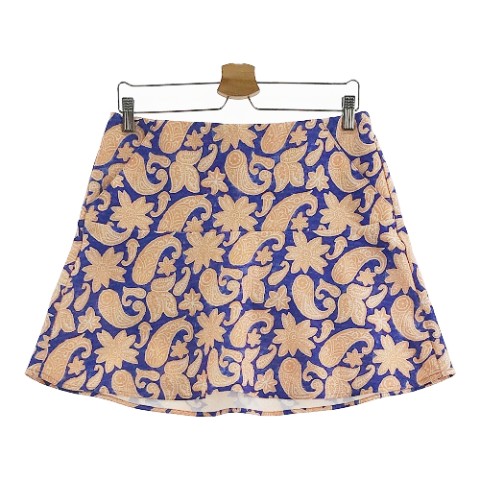 POLO GOLF ポロゴルフ インナー付 スカート 総柄 ブルー系 M 【中古】ゴルフウェア レディース